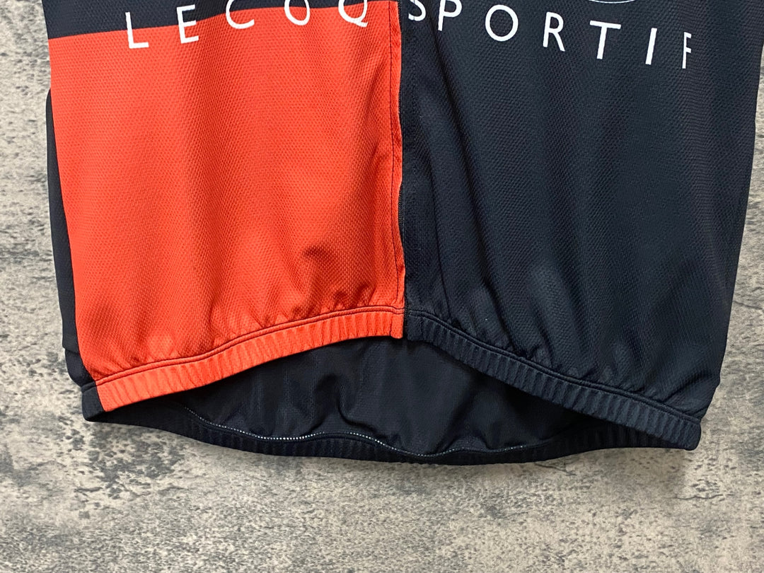 JX133 ルコックスポルティフ le coq sportif 半袖 サイクルジャージ 黒青赤 O