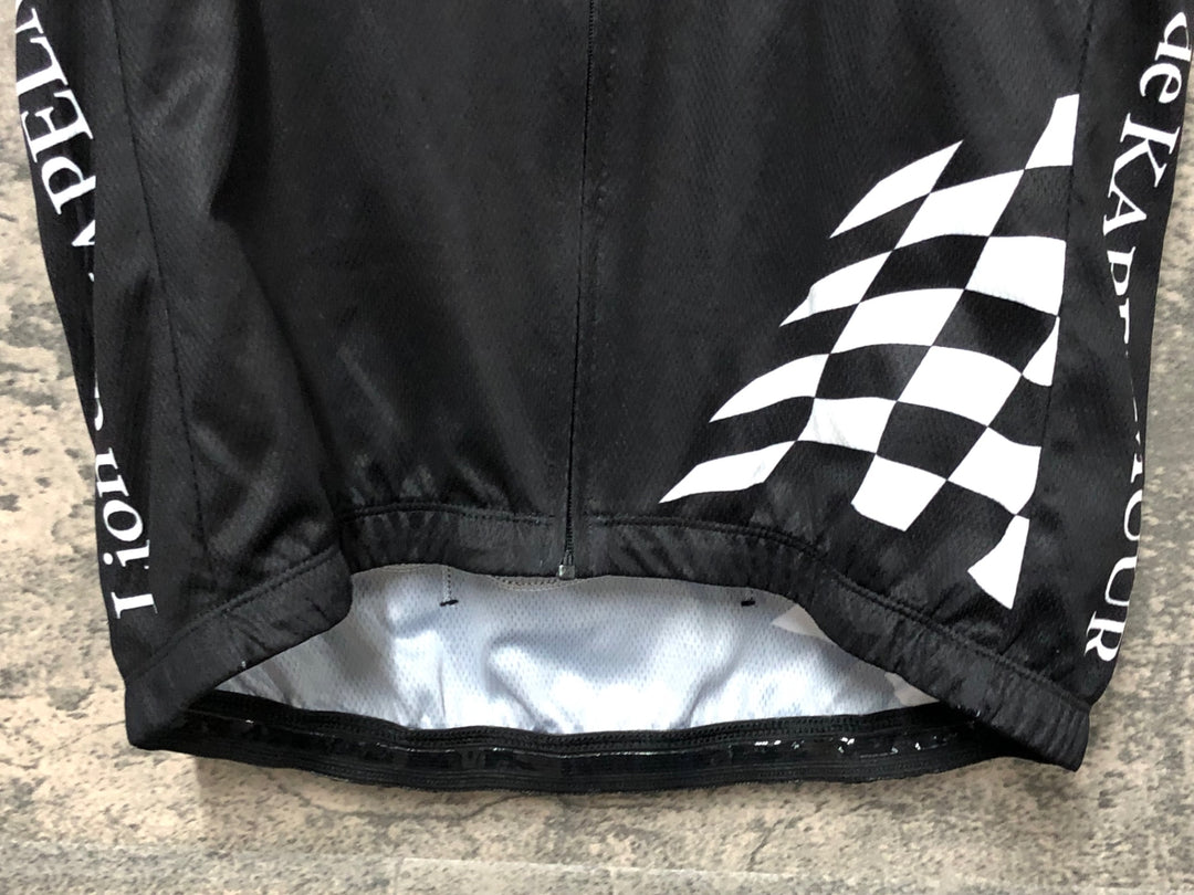 JS813 リオンドカペルミュール Lion de KAPELMUUR 半袖 サイクルジャージ 黒 Ｍ
