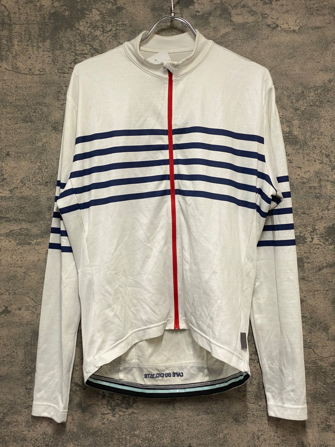KR586 カフェドシクリステ Cafe du Cycliste CLAUDETTE MEN 長袖 サイクルジャージ 白 L ※スレあり