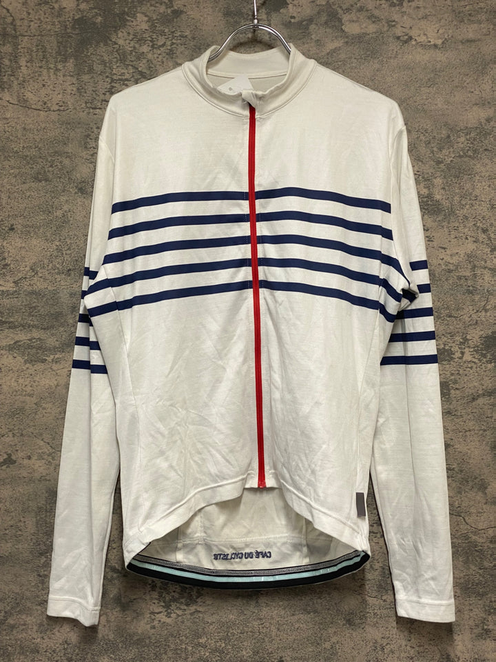 KR586 カフェドシクリステ Cafe du Cycliste CLAUDETTE MEN 長袖 サイクルジャージ 白 L ※スレあり