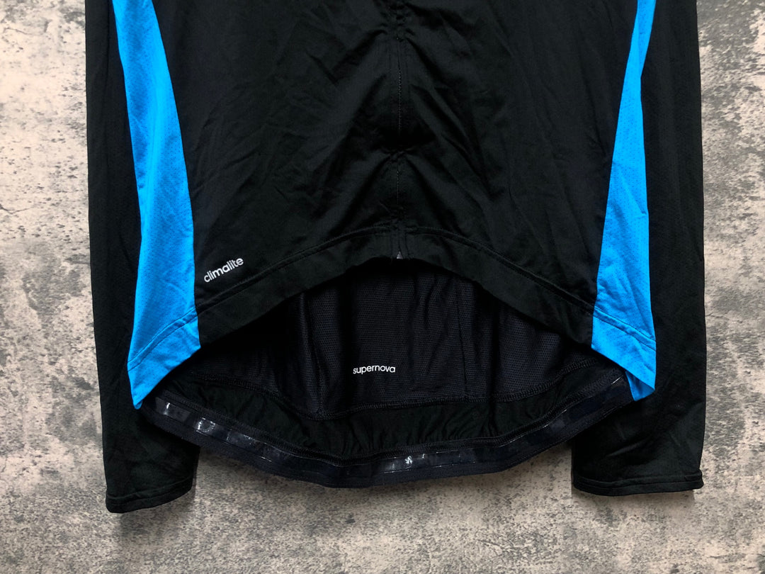 KL249 アディダス adidas 長袖 サイクルジャージ 黒 青 2XO