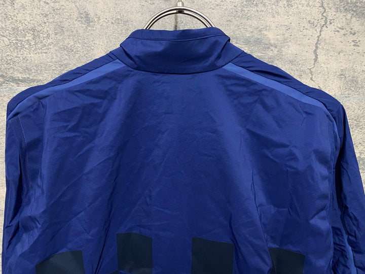 KC033 ラファ Rapha CLASSIC WIND CHECK JACKET 長袖 ウインドブレイカー 紺 M ※汚れあり