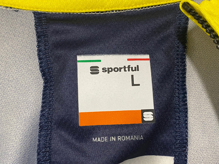 KJ824 スポーツフル sportful 半袖 サイクルジャージ 黃 紺 L SAXO BANK
