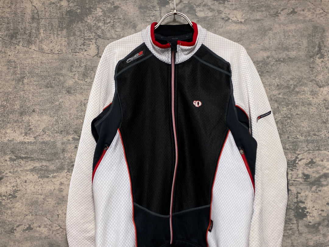 JV345 パールイズミ PEARL iZUMi 長袖サイクルジャケット 白黒 L 裏起毛