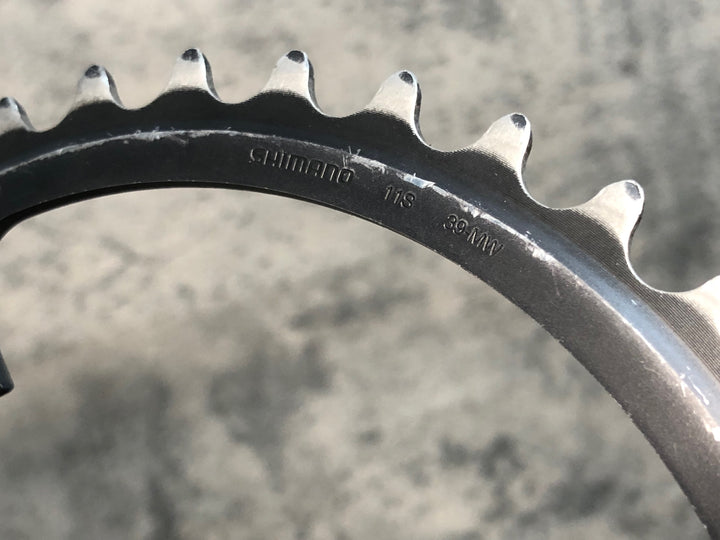 JC022 シマノ SHIMANO アルテグラ ULTEGRA FC-R8000 チェーンリング セット 53-39T ※歯の摩耗大の為ジャンク
