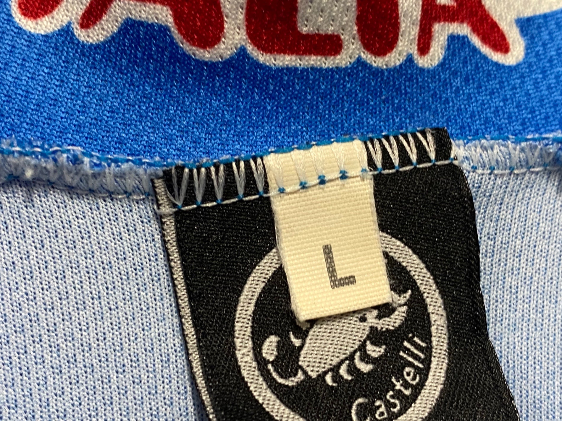KE533 カステリ Castelli 半袖 サイクルジャージ 青 白 M ヴィンテージ