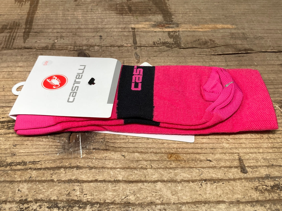 JE778 カステリ CASTELLI サイクルソックス 赤 S/M