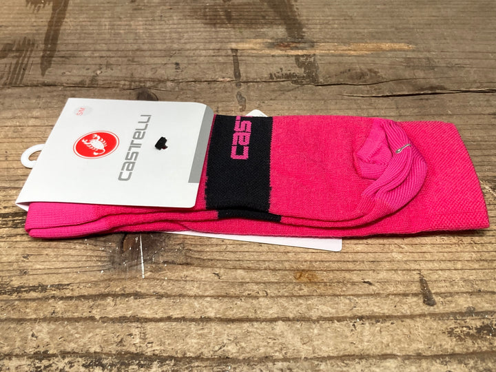 JE778 カステリ CASTELLI サイクルソックス 赤 S/M