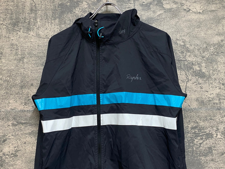 JN158 ラファ Rapha MEN’S SPRAY JACKET 長袖 ウィンドブレーカー 黒 M TEAM Sky