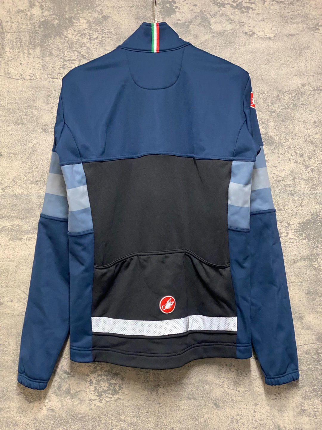JO714 カステリ CASTELLI 長袖 サイクルジャケット 紺 M 裏起毛 GORE-TEX INFINIUM