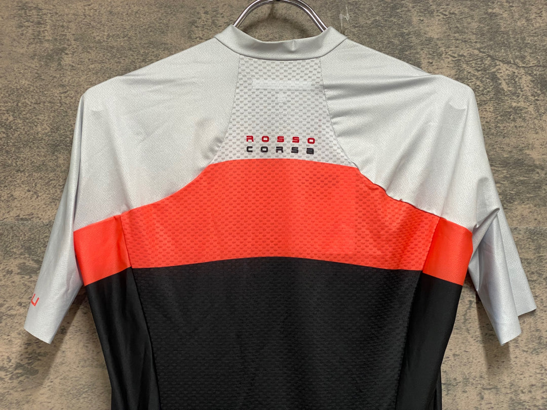 JV047 カステリ CASTELLI 半袖 サイクルジャージ グレー オレンジ ブラック レディース M 未使用
