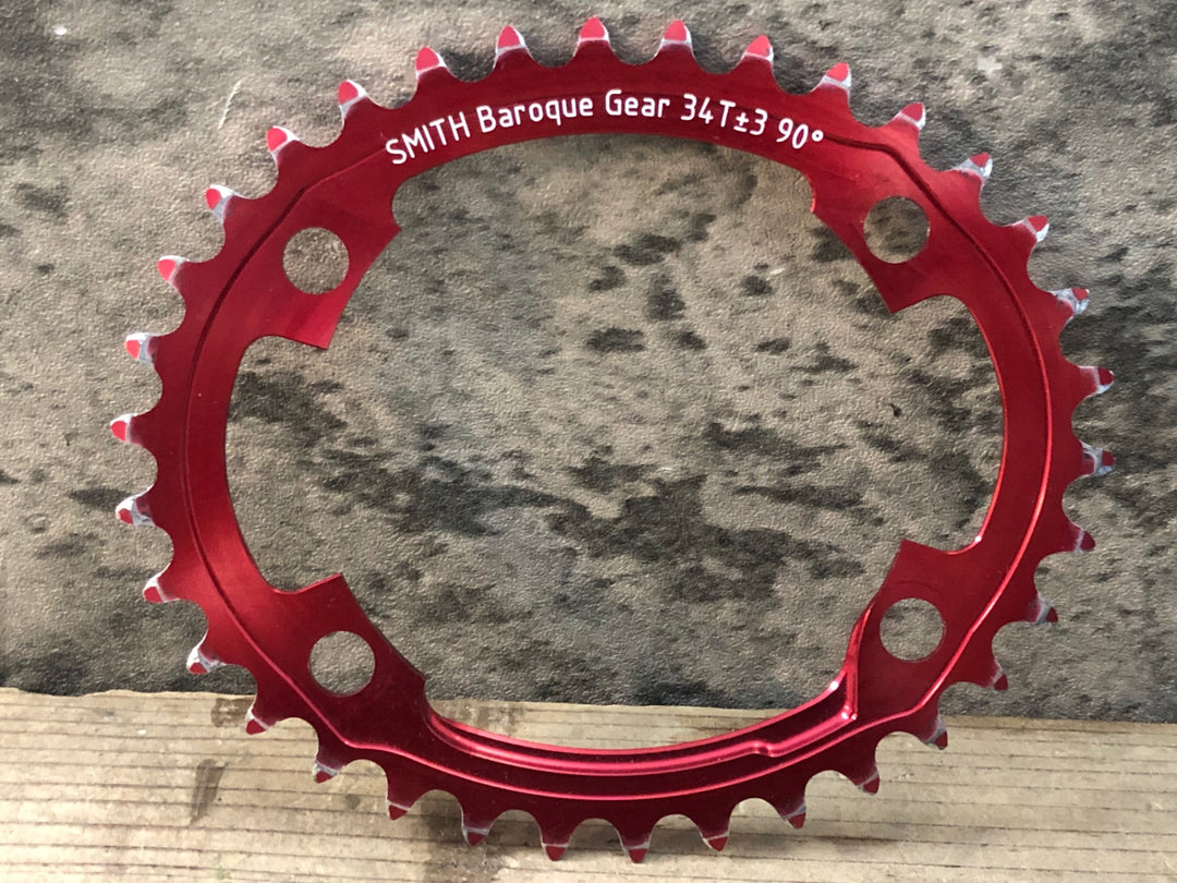 JS566 スミス SMITH バロックギア Baroque Gear チェーンリング 34T ±2 90° C 赤
