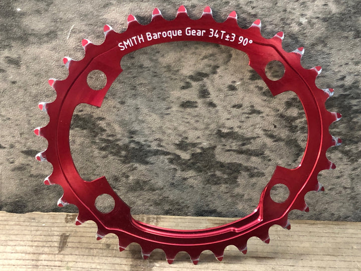 JS566 スミス SMITH バロックギア Baroque Gear チェーンリング 34T ±2 90° C 赤