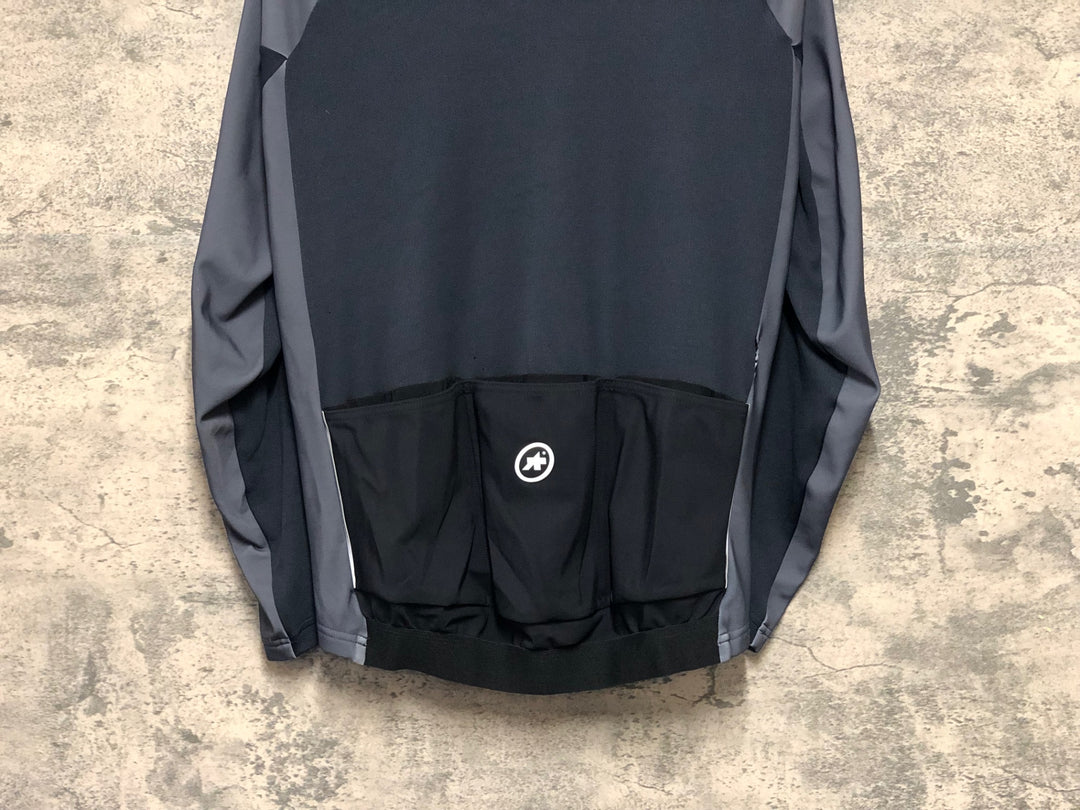 KO082 アソス assos MILLE GT spring fall long sleeve jersey 長袖 サイクルジャージ 黒グレー S 裏起毛