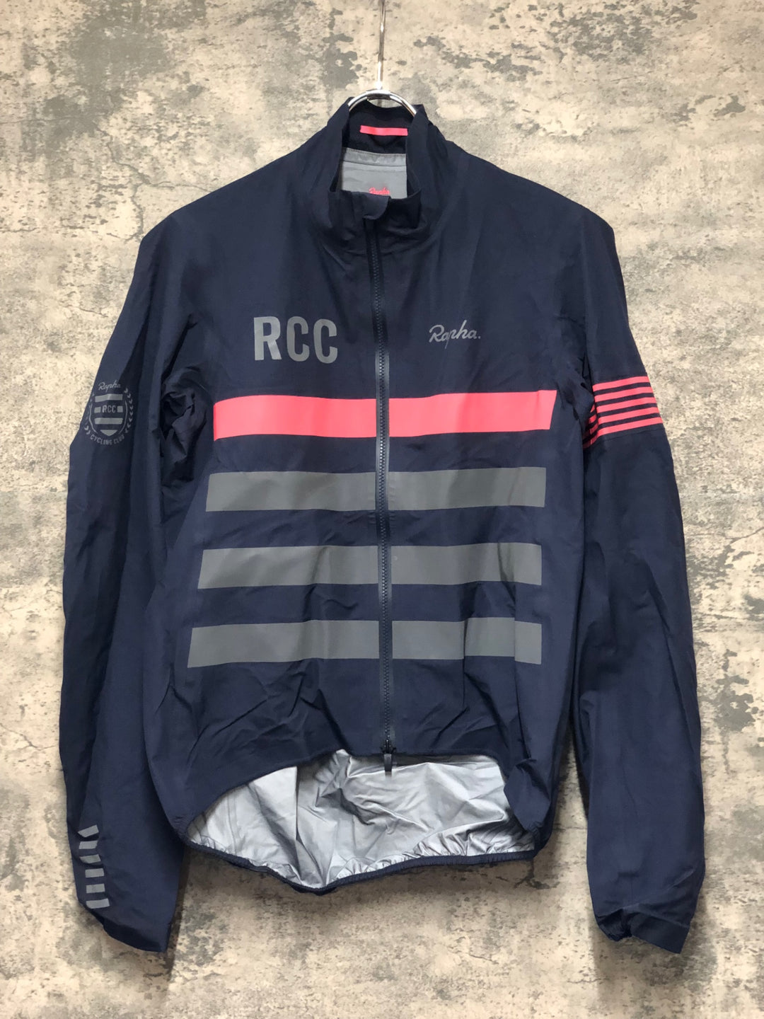 KN771 ラファ Rapha RCC PRO TEAM RAIN JACKET サイクルジャケット 紺 M