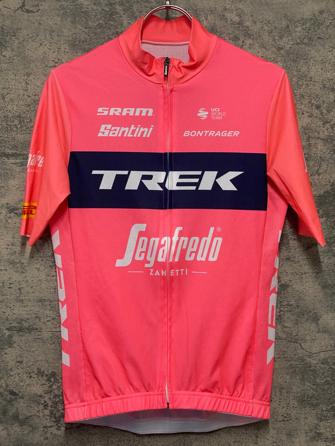 KL402 サンティーニ Santini 半袖 サイクルジャージ ピンク S TREK Segafredo ※汚れあり