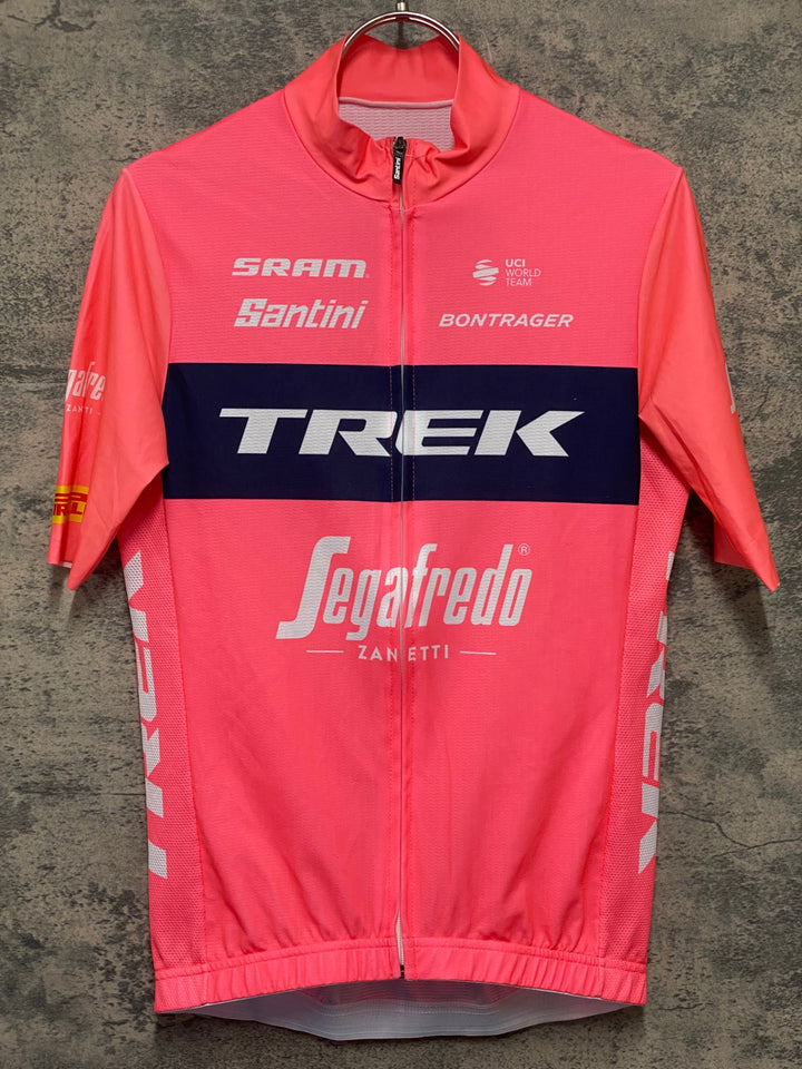 KL402 サンティーニ Santini 半袖 サイクルジャージ ピンク S TREK Segafredo ※汚れあり