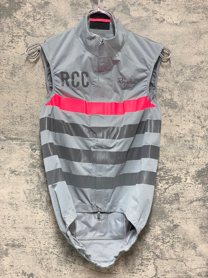 KM996 ラファ Rapha RCC PRO TEAM LW GILET サイクルベスト ジレ グレー XS ロゴハゲ
