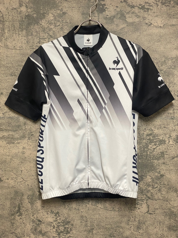 JP155 ルコックスポルティフ le coq sportif 半袖 サイクルジャージ 白 黒 S
