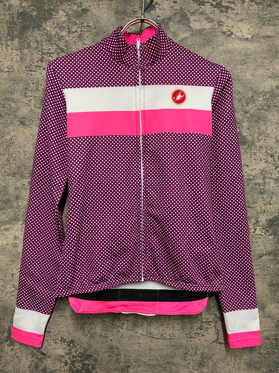 JN496 カステリ CASTELLI 長袖 サイクルジャージ ピンク XS 裏起毛