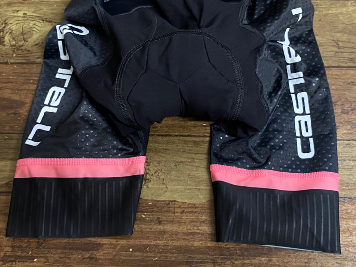 JV385 カステリ CASTELLI ロッソコルサ ROSSO CORSA ビブショーツ 黒 M