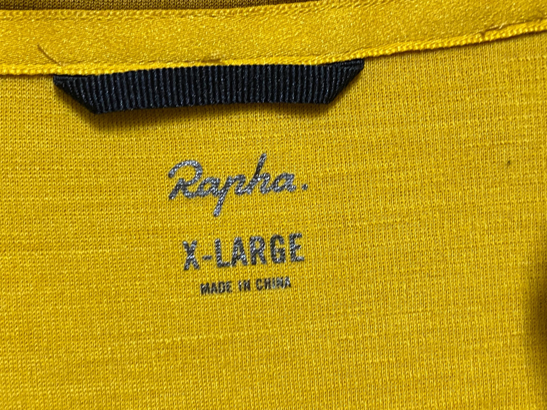 JR985 ラファ Rapha TRICOLOUR LONG SLEEVE JERSEY 長袖 サイクルジャージ 黄 茶 XL