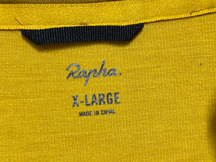 JR985 ラファ Rapha TRICOLOUR LONG SLEEVE JERSEY 長袖 サイクルジャージ 黄 茶 XL