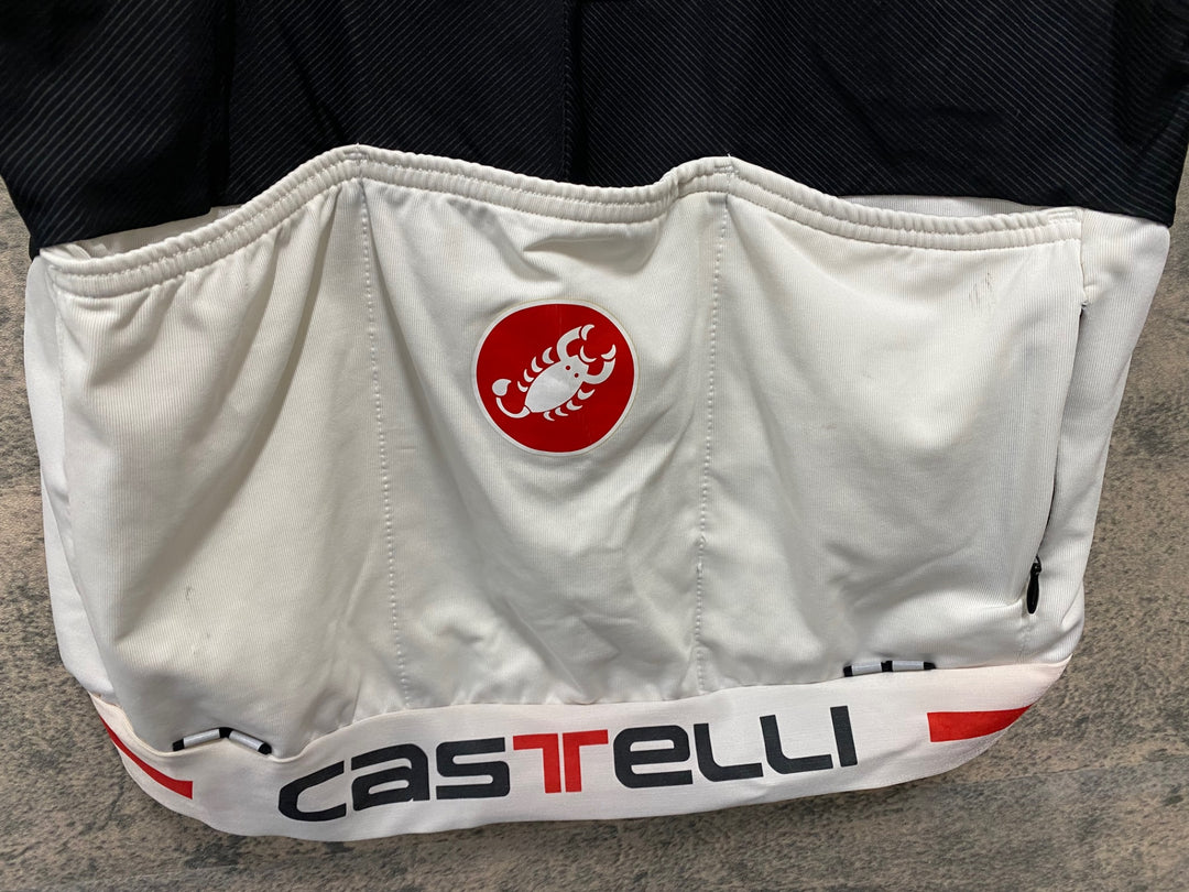 JS658 カステリ CASTELLI 半袖 サイクルジャージ 白 黒 赤 M