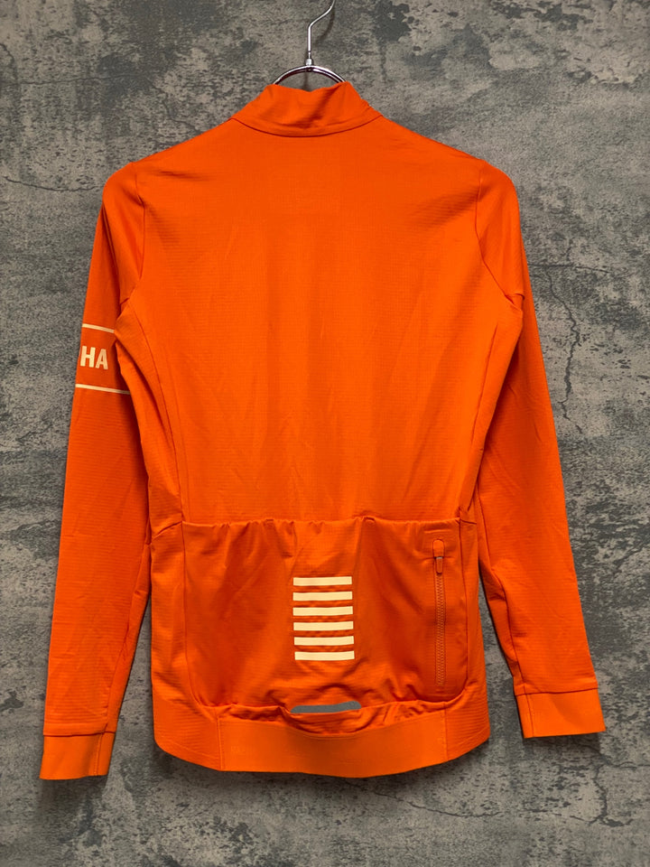 JE243 ラファ Rapha PRO TEAM LONG SLEEVE JERSEY 長袖 サイクルジャージ オレンジ XS 裏起毛