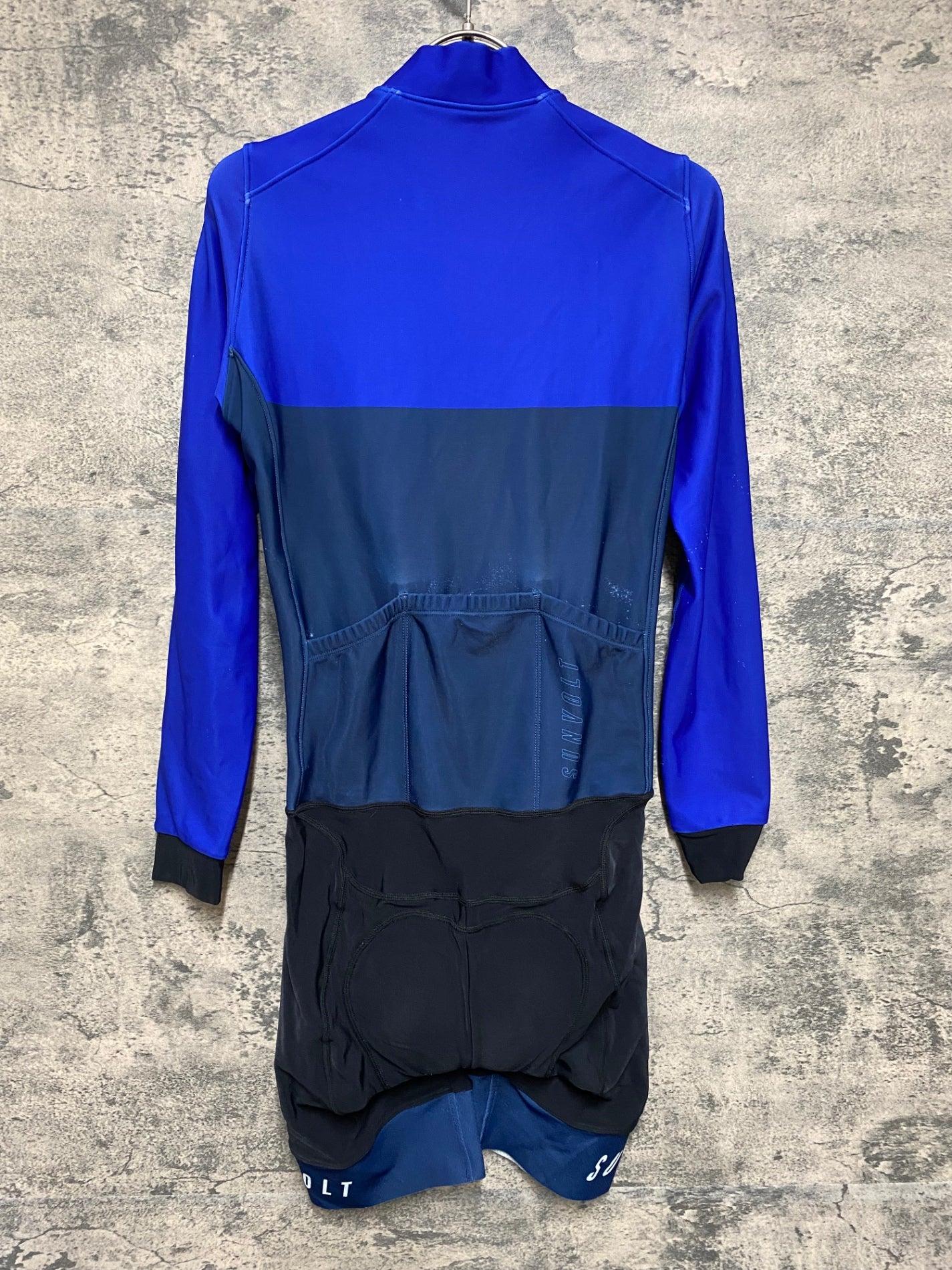 JP390 サンボルト SUNVOLT 長袖 セパレート ワンピース 青 黒 S 裏起毛