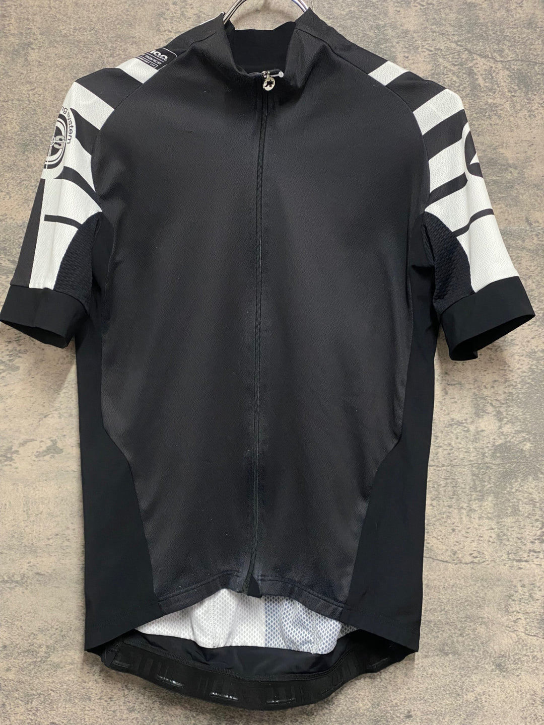JV138 アソス ASSOS 半袖 サイクルジャージ 白 黒 M相当