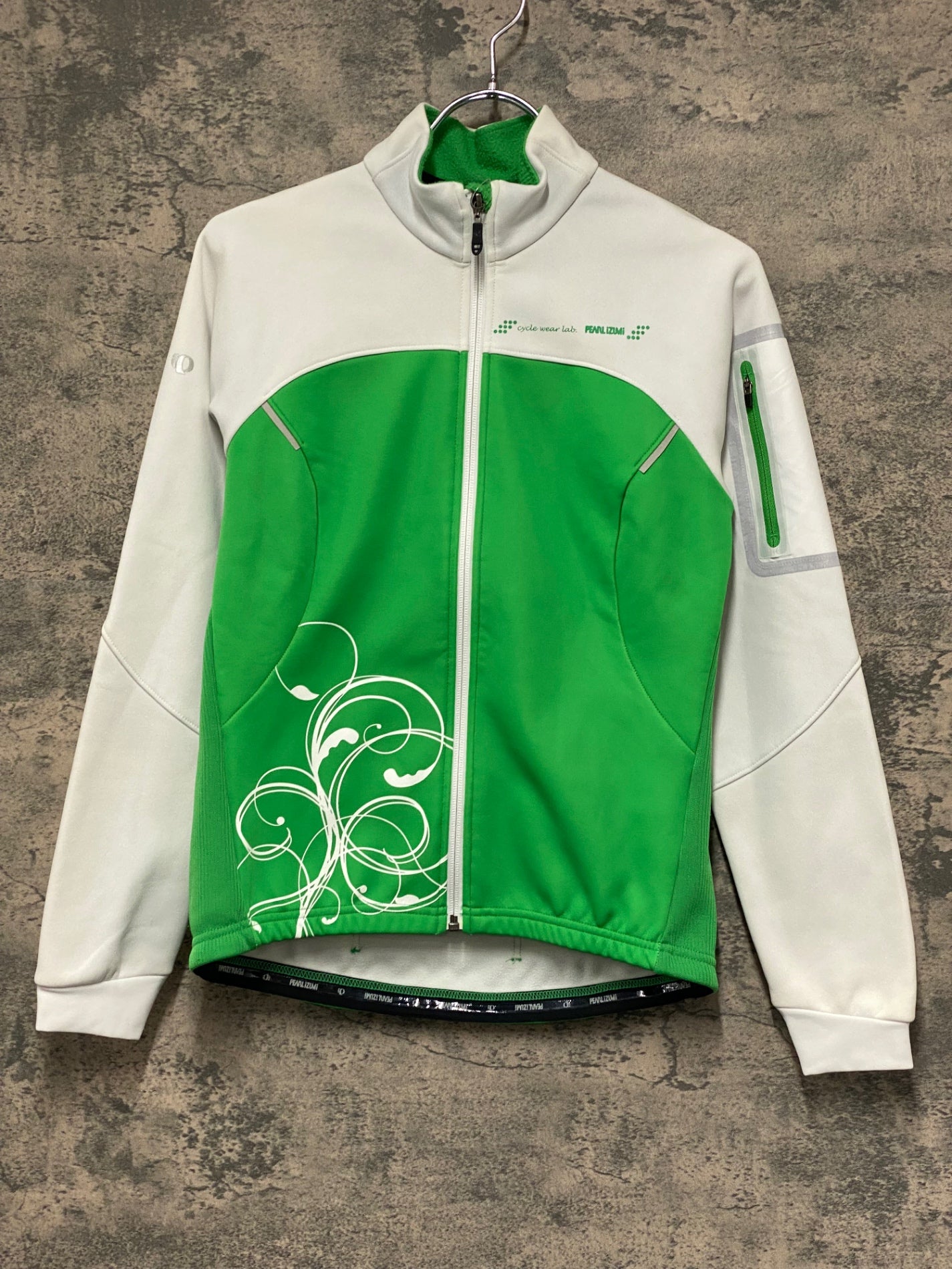 JV931 パールイズミ PEARL iZUMi 長袖 サイクルジャージ 緑 M 裏起毛
