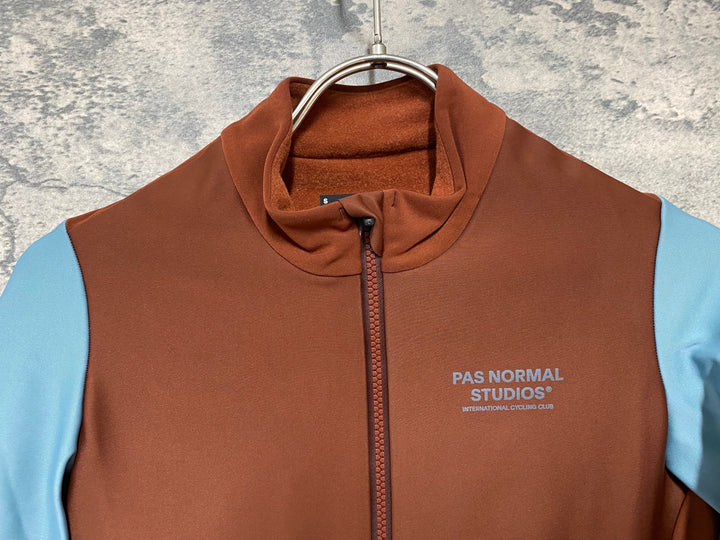 JY480 パスノーマルスタジオ PAS NORMAL STUDIOS Mechanism Thermal Long Sleeve Jersey 長袖 サイクルジャージ オレンジ スカイブルー S 裏起毛