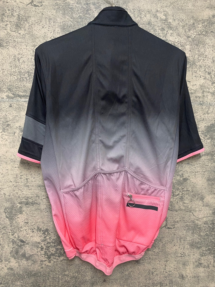 KM206 ラファ Rapha PRO TEAM TRAINING JERSEY 半袖 サイクルジャージ 黒グレーピンク S ※ほつれあり