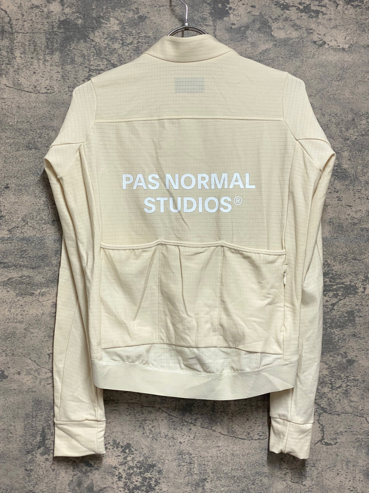 KM715 パスノーマルスタジオ PAS NORMAL STUDIOS MEN'S ESSENTIAL LONG SLEEVES 長袖 サイクルジャージ 白 裏起毛 S