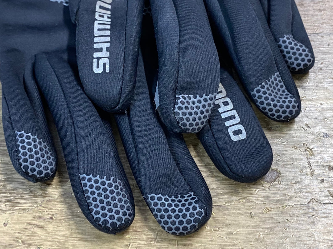 KC600 シマノ SHIMANO 長指グローブ 黒 S WIND STOPPER スレあり