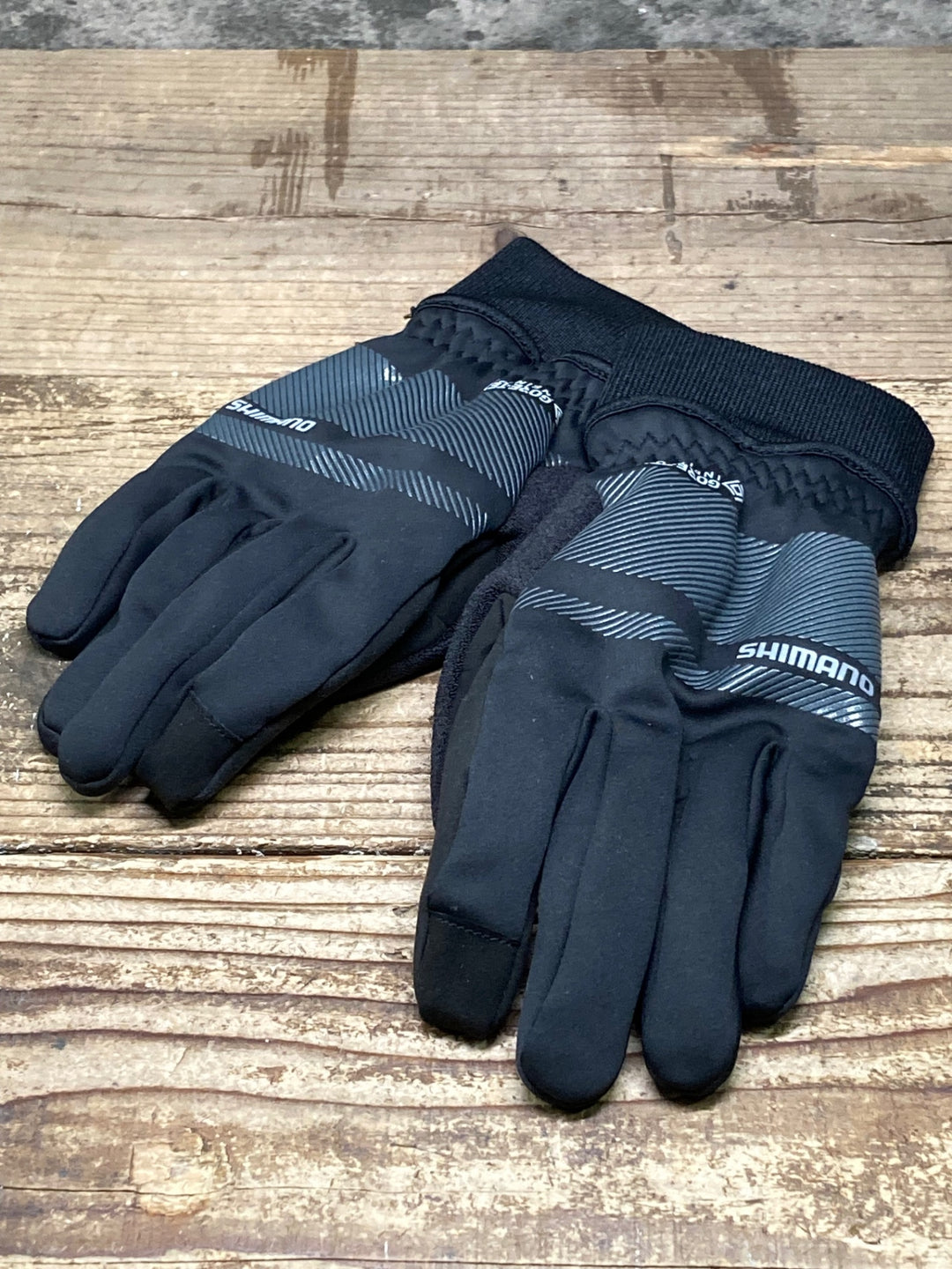 JJ827 シマノ SHIMANO 長指 グローブ 黒 L 裏起毛 GORE-TEX INFINIUM