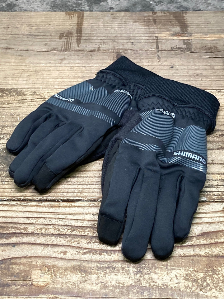 JJ827 シマノ SHIMANO 長指 グローブ 黒 L 裏起毛 GORE-TEX INFINIUM