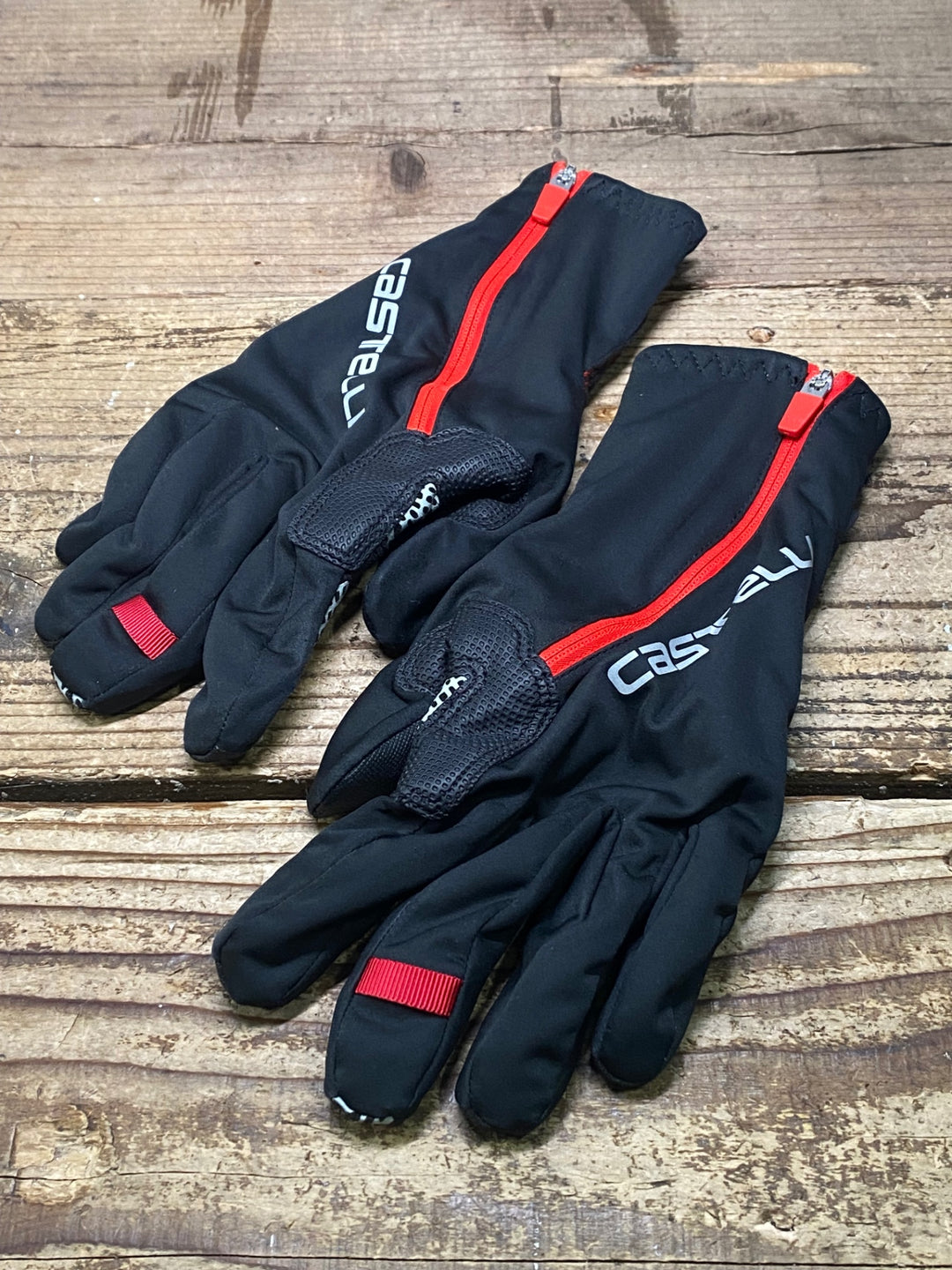 JK213 カステリ CASTELLI ROSSOCORSA 長指 グローブ 黒 S 裏起毛 ※タグカット
