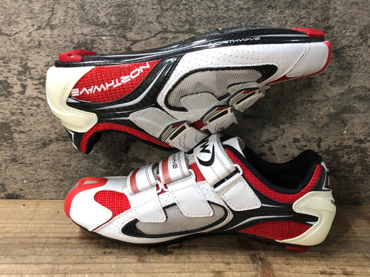 JR545 ノースウェーブ NORTHWAVE AERLITE 3 shoes ビンディングシューズ 黒赤白 EU39 1/2