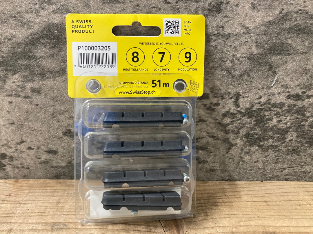 KB206 スイスストップ SWISS STOP Flash Pro Black Prince カーボンリム用 ブレーキシュー 前後セット