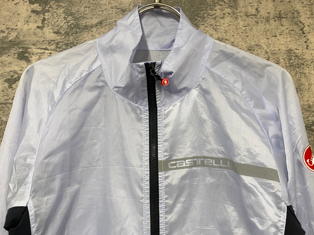JZ123 カステリ CASTELLI 長袖 ウインドブレイカー 白 黒 M