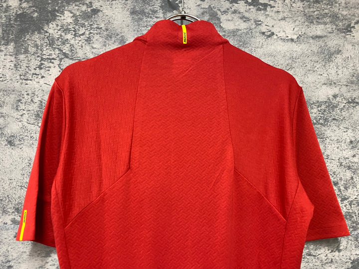 KD420 マヴィック MAVIC Essential Merino Jersey 半袖 サイクルジャージ 赤 M
