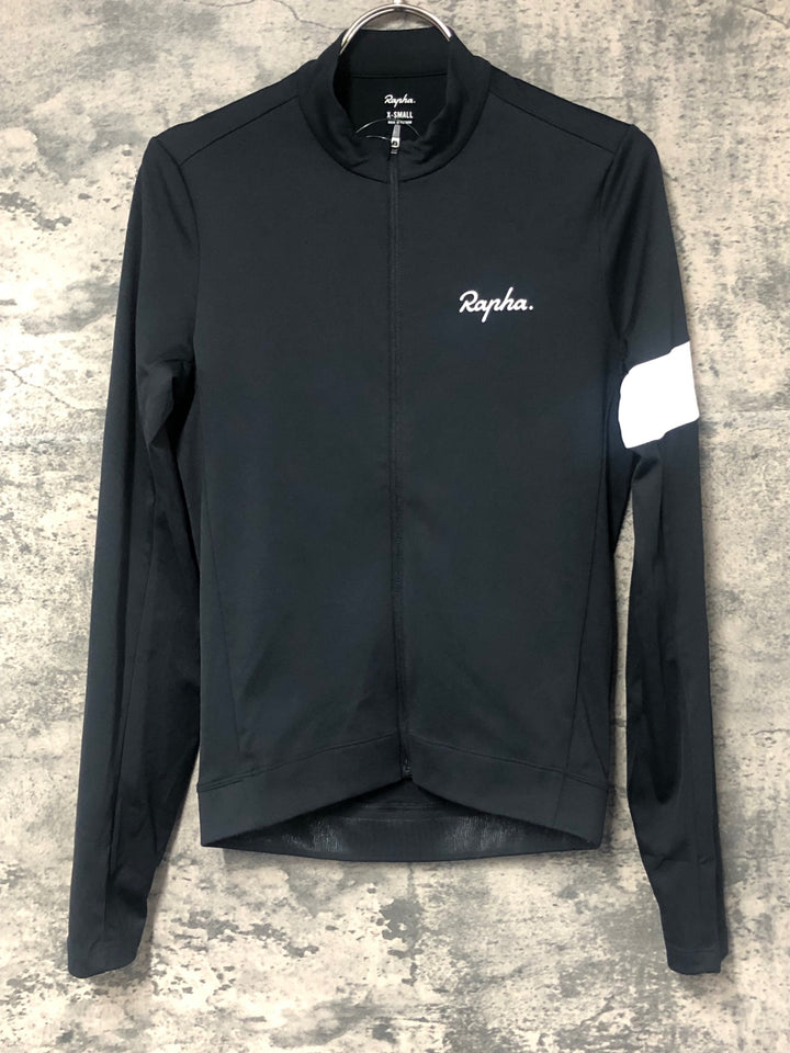 JJ779 ラファ Rapha MEN'S CORE THERMAL LONG SLEEVE JERSEY 長袖 サイクルジャージ 黒 XS 裏起毛