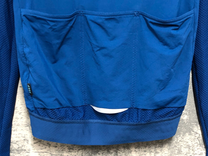 KM714 マープ MAAP PRO FIT JERSEY 長袖 サイクルジャージ 青 S ※補修のためジャンク