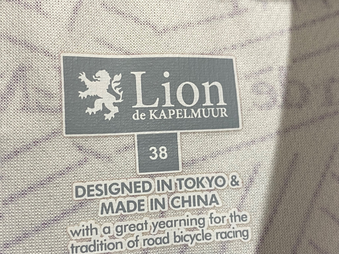 KE981 リオンドカペルミュール Lion de KAPELMUUR 半袖 サイクルジャージ 白 バーガンディ 38