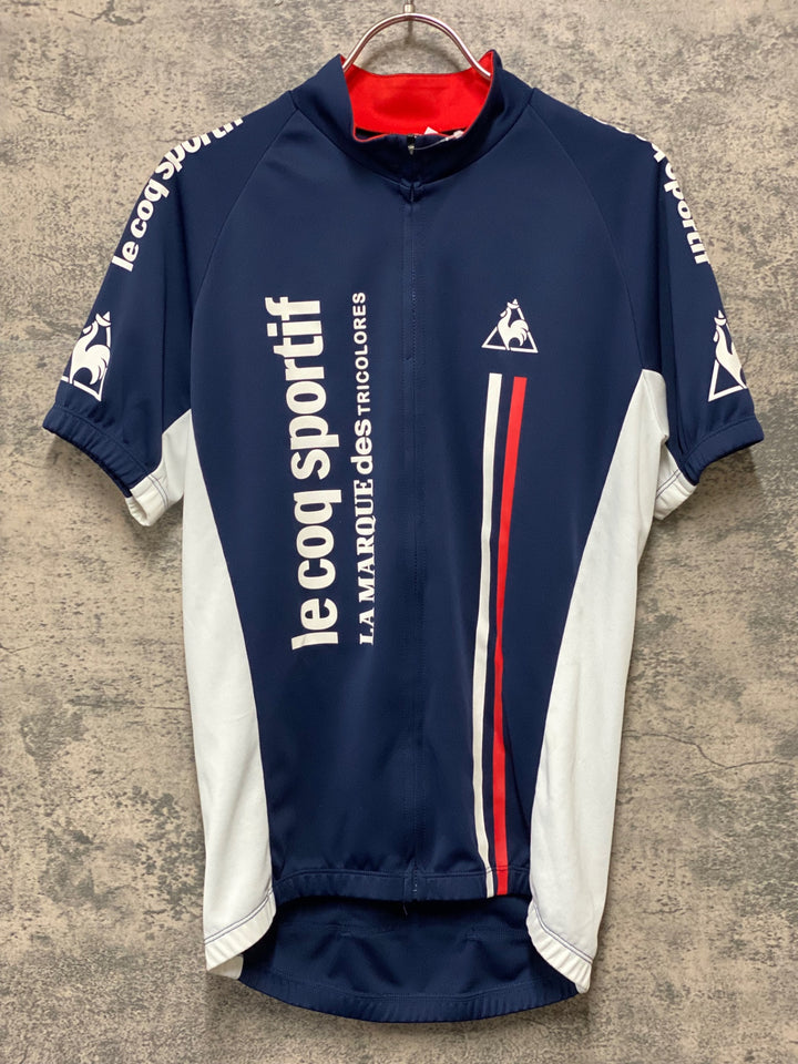 KI223 ルコックスポルティフ le coq sportif 半袖 サイクルジャージ 紺 M