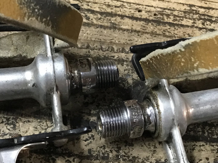 JJ194 カンパニョーロ Campagnolo SuperLeggeri ヴィンテージ ペダル スチールシャフト 樹脂キャップ