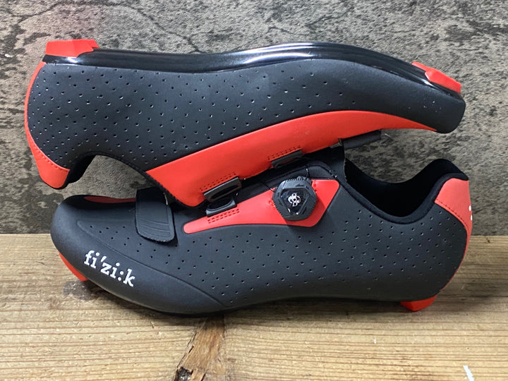 KI043 フィジーク fizik R5 BOA MAN ビンディングシューズ 3穴 黒赤 EU45