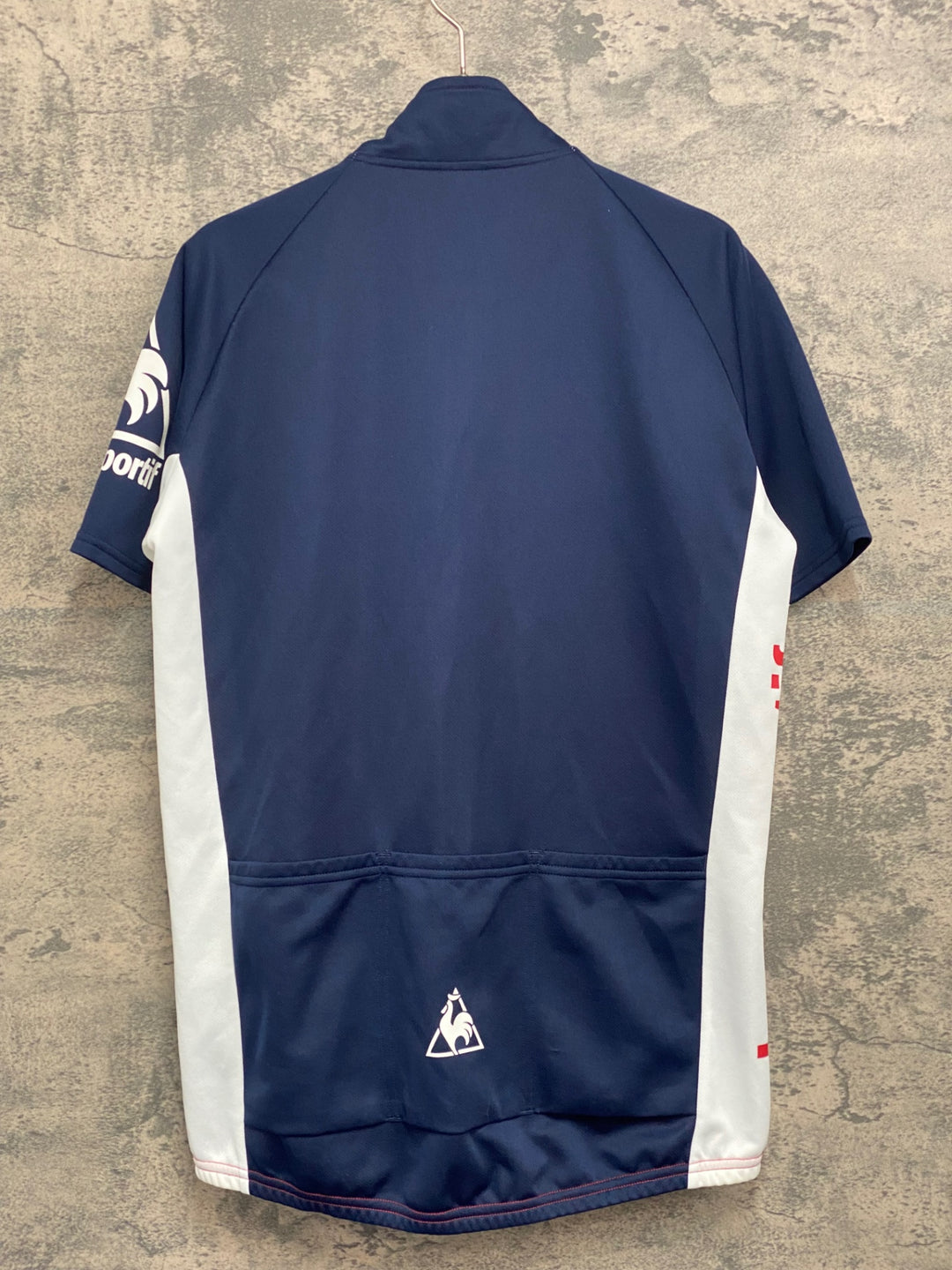JX277 ルコックスポルティフ le coq sportif 半袖 サイクルジャージ ネイビー 赤 白 L